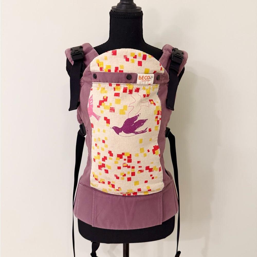BECO Butterfly 2 Carrier | Mauve Bird Print | Front & Back Carry